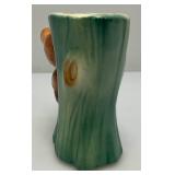 Vintage MCM Royal Copley Bear Sitting in Tree Stump Planter 3" x 5" x 5 1/2"