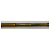 Antique Brass Leather Wrapped Telescope With Brass Lense Cover 7" Closed 23" Open