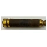 Antique Brass Leather Wrapped Telescope With Brass Lense Cover 7" Closed 23" Open