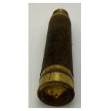 Antique Brass Leather Wrapped Telescope With Brass Lense Cover 7" Closed 23" Open