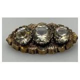 Antique Victorian Ornate Sterling? Brooch 10.30 Grams Overall 3/4" x 1 3/4"