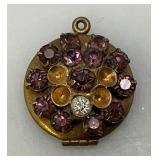 Misc. Vintage Jewelry Including Possible Sterling ? Buckle 14.31 Grams Overall , Locket (Missing A Few Stones) And More