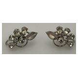Vintage KREMENTZ Sterling Silver And Rhinestone Earrings 3.65 Grams overall