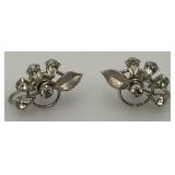 Vintage KREMENTZ Sterling Silver And Rhinestone Earrings 3.65 Grams overall