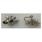 Vintage KREMENTZ Sterling Silver And Rhinestone Earrings 3.65 Grams overall