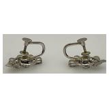 Vintage KREMENTZ Sterling Silver And Rhinestone Earrings 3.65 Grams overall