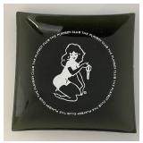 RARE Collectible Vintage Glass PLAYBOY Bunny Club Key Dish Ashtrays 4" x4"