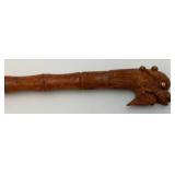 Vintage Veitnam War Hand Carved Dragon Short Timers Swagger Stcik With Pearl Eyes 21 1/2"
