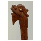 Vintage Veitnam War Hand Carved Dragon Short Timers Swagger Stcik With Pearl Eyes 21 1/2"