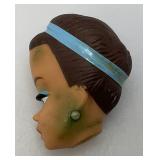 1958 Barbie Midge Fashion Queen Head/With Earrings (Green Color Present By Earrings And On Left Forhead)