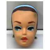 1958 Barbie Midge Fashion Queen Head/With Earrings (Green Color Present By Earrings And On Left Forhead)
