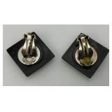 Vintage Sterling Silver? & Abalone Earrings 9.52 Grams Overall