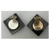 Vintage Sterling Silver? & Abalone Earrings 9.52 Grams Overall