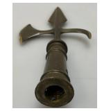 Vintage Heavy Brass Flag Topper 9 1/2" And Small Hatchet 8 1/2"