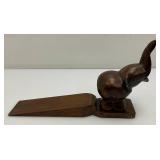 Vintage Hand Carved Wooden Elephant Door Stops 6" x 10"