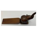 Vintage Hand Carved Wooden Elephant Door Stops 6" x 10"
