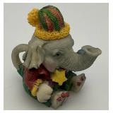 Vintage Collectible Miniature Elephant Figurine 3 1/2"  And Tea Set 4" x 4" with 2" Figures And More