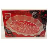 Vintage NIKASA Christmas Holiday Sweet Tray And Star Platter (Both New old Stock)