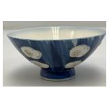 Vintage Japanese Blue & White Porcelain Rice Bowl