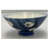 Vintage Japanese Blue & White Porcelain Rice Bowl