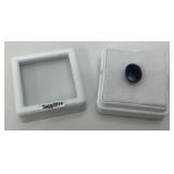 3/8" Blue Oval Sapphire In Protective Case