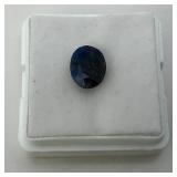 3/8" Blue Oval Sapphire In Protective Case