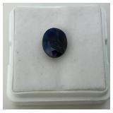 3/8" Blue Oval Sapphire In Protective Case