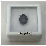 3/8" Blue Oval Sapphire In Protective Case