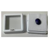 3/8" Oval Lapis  In Protective Case