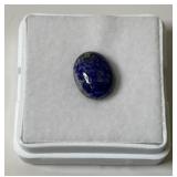 3/8" Oval Lapis  In Protective Case
