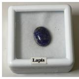 3/8" Oval Lapis  In Protective Case