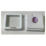 3/8" Oval Amethyst In Protective Case