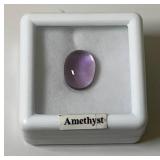 3/8" Oval Amethyst In Protective Case