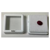 1/4" Oval Ruby In Protective Case