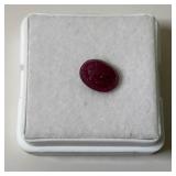1/4" Oval Ruby In Protective Case
