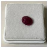 1/4" Oval Ruby In Protective Case