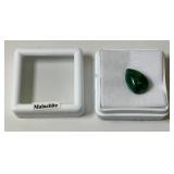 1/2" Tear Drop Malachite In Protective Case