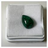 1/2" Tear Drop Malachite In Protective Case