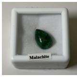 1/2" Tear Drop Malachite In Protective Case