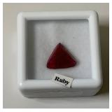 3/8" Triangle Ruby In Protective Case