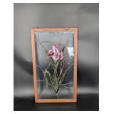Stained Glass Floral Panel in Wood Frame