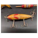 Vintage Heddon, South Bend & Injured Minnow Fishing Lure Mixed Lot (5)