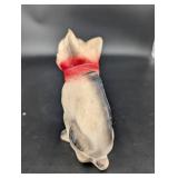 Ceramic Bulldog Figurine With Red Collar 5 in Tall