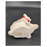 Ceramic Bulldog Figurine With Red Collar 5 in Tall