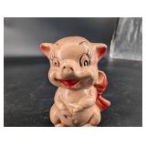 Ceramic Pig Figurine Coin Bank