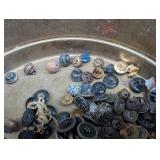 Mixed Lot Decorative Buttons in Tin