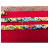 Cloisonne Floral Cane Handle Set in Box (3 Pieces)