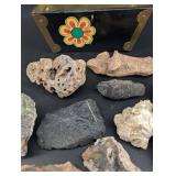 Mixed Mineral Specimen Lot With Storage Box