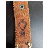 Beaded Leather Belt With Metal Buckle Size 28