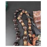 Vintage Mixed Jewelry Lot With Bakelite, Beaded Necklaces, Brooches & Pins